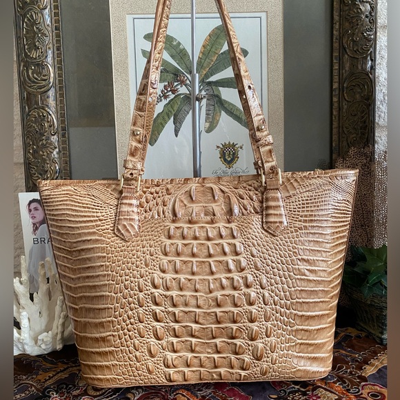 TOBACCO MELBOURNE MEDIUM ASHER TASSELED Brahmin Tote Bag - Picture 3 of 8